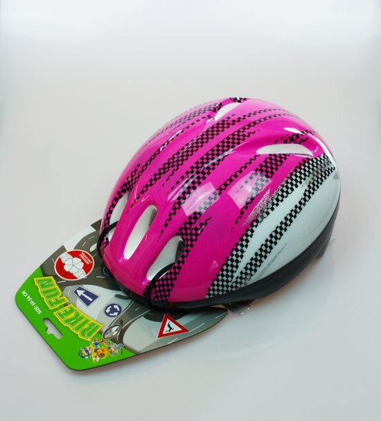 Johntoy Bike Fun Kinderhelm M50-54 Roze Strepen