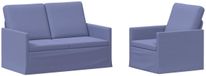 vidaXL - Canapé - 2 pièces - Jeans - Bleu - Tissu
