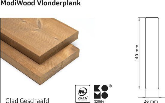 Intergard Vlonderplanken thermisch gemodificeerd, glad geschaafd 420cm