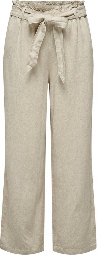 JDY JDYSAY MW LINEN BELT PANT WVN NOOS Dames Broek - Maat 44 - Oatmeal;Melange