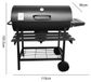 BBQ-grill à charbon pour extérieur - Grill de jardin avec support - Acier - Avec thermomètre - Sur roues - 105,5 x 85 x 118 cm