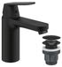GROHE Mitigeur lavabo Quick Fix Get monocommande taille M noir mat avec bonde clic-clac