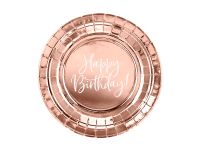 PartyDeco Wegwerpbord Plaat Roségoud Papier Rond 18cm 6 Stuks