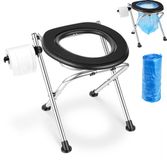 VEVOR Draagbaar Campingtoilet Zwart