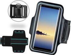 iCall Sport / Hardloop Armband Universeel Spatwaterdicht â€“ Zwart Sportband â€“ voor Samsung Galaxy S8 Plus / Note 8 / Note 5 / Note 3 / S6 Edge Plus / Microsoft Lumia 950 XL - Hardloop 6.3 inch Sport Armband Met Sleutelhouder â€“ Waterproof Hoesje