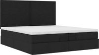 vidaXL Ottoman Bed with Mattresses 200x200cm Fabric Black