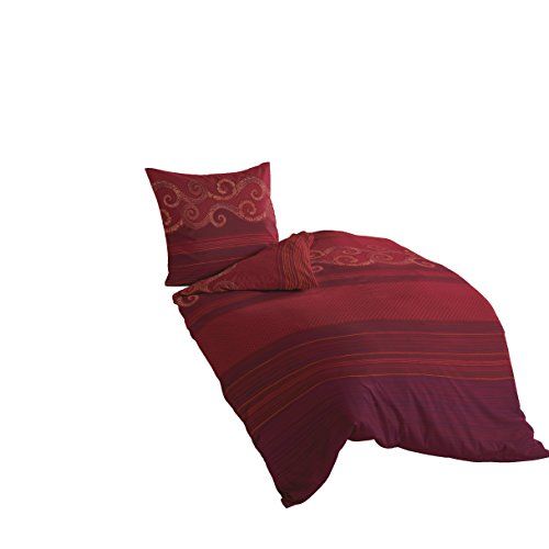 Bierbaum beddengoed 4429, Mako-satijn, Made in Germany, rood 04, 135x200 + 80x80 cm