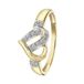 Lucardi Dames Ring hart 9 diamanten 0,05ct - Ring - Cadeau - 14 Karaat Goud - Geelgoud
