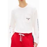 Tommy Hilfiger TJM Relaxed LA LS Tee Ecru Homme T-shirt à manches longues - Taille M