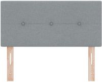 vidaXL Hoofdbord Gestoffeerde Knop Lichtgrijs 90 cm Stof