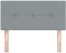 vidaXL Hoofdbord Gestoffeerde Knop Lichtgrijs 90 cm Stof