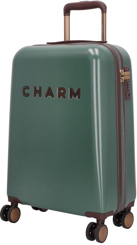Charm London Capetown Koffer 20 Inch - Handbagage - Hardcase - S - Reizen - Travel - Dames - Donkergroen