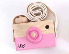 B-Joy Houten speelgoed Camera voor Kinderen Fototoestel Cadeau Kerst Meisjes | Kleur Roze