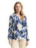 TOM TAILOR T-shirt met lange mouwen voor dames, 39031 - Blue Blurry Argyle, XXL