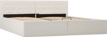 Maison Exclusive - Lit réglable hydrauliquement avec espace de rangement, blanc, similicuir, 180x200 cm