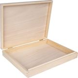 Creative Deco Opbergdoos Houten A4 Opbergbox | 33,2 x 25,2 x 4,2 cm | Perfect voor documenten, Speelgoed & Gereedschap