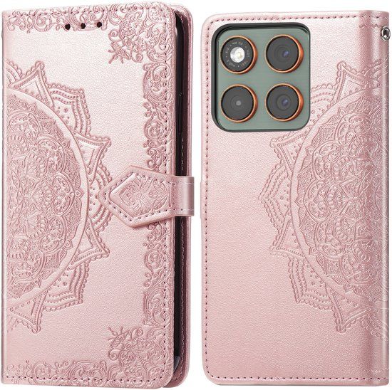 imoshion Mandala Bookcase - Geschikt voor Motorola Edge 70 - Rose Gold