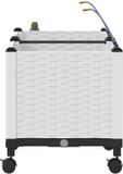 vidaXL Jardinière avec irrigation et roues 2 pcs Blanc PP