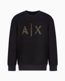 Armani Exchange Sweatshirt Zwart Lange Mouw Ronde Hals Katoen Logo Herfst/Winter 2024 Maat L