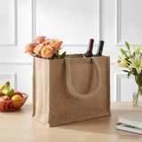 vidaXL Jute Handtas Naturel 26 x 22 x 14 cm