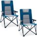 Timber Ridge Ensemble de 2 chaises de camping pliantes – Capacité de charge de 260 kg – Bleu – Polyester et acier