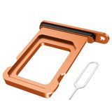 MMOBIEL Simkaart Houder Geschikt voor iPhone 17 Pro / 17 Pro Max – Sim Tray - Simkaarthouder Vervanging – Sim Card Tray - Incl. Sim Pin en Waterdichte Rubberen Ring - Zilver (Kosmisch Oranje)