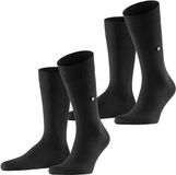 Burlington Everyday 2-Pack effen katoenen sokken voor heren, zwart - maat 40-46