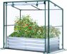Jardin 3-en-1 lit de légumes et de fleurs avec bordure en métal galvanisé et couverture en PVC