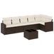 vidaXL Loungeset met kussens, polyrotan, bruin