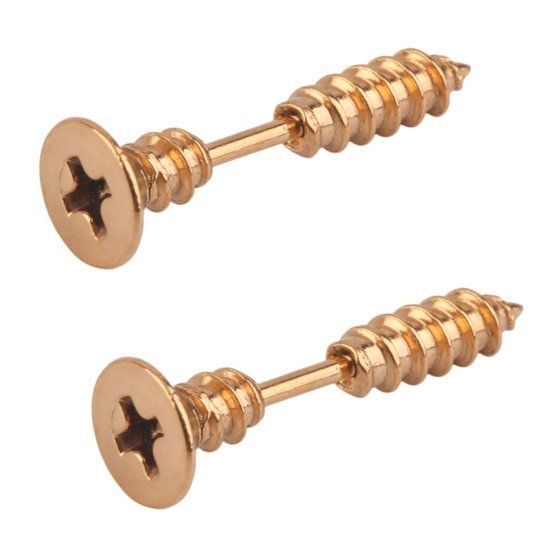 Fako Bijoux® - Oorbellen - Schroeven - Rosé Goudkleurig