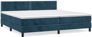 vidaXL Boxspring met matras fluweel donkerblauw 200x200 cm