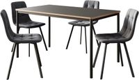 en.casa Eetkamerset Lindesberg 5-delig met 140x80 cm