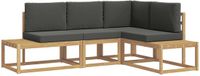 vidaXL Bankenset 3-delig Wit en Antracietkleurig Polyester