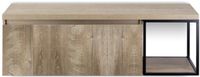 BES LED Frozen 3D Badmeubelset 140 cm - Greeplijst in Kleur - Zwart Frame - Wastafelbovenblad Grain Oak