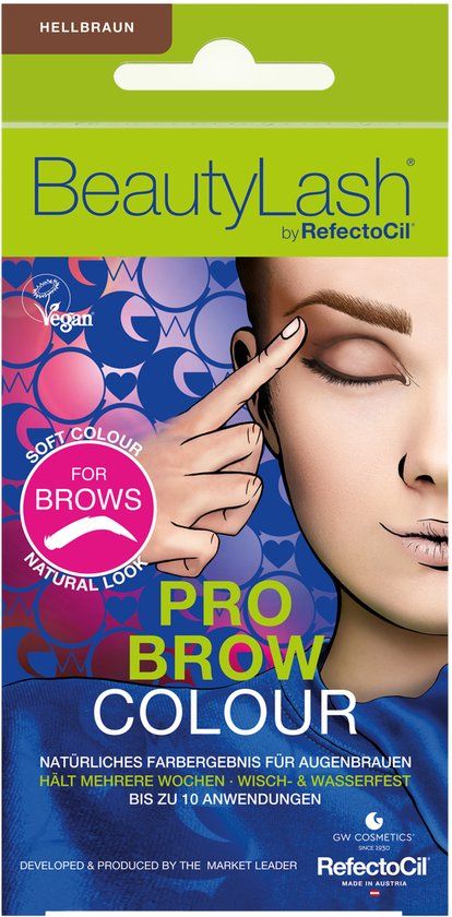 Refectocil BEAUTYLASH PRO BROW COLOUR eyebrow tint kit #Light Brown