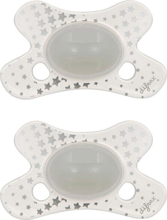 Difrax Dental Fopspeen - 0-6 Maanden - Glow in the Dark - 2 stuks