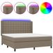 vidaXL Boxspringbed met matras en LED-verlichting, taupekleurig, 160x200 cm, gestoffeerd
