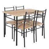 HOME DECO FACTORY Tafel en 4 stoelen Loka, bruin, zwart, 110 x 76 x 70 cm