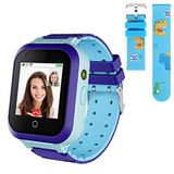 4G Smartwatch voor kinderen, IP67, waterdicht, met GPS-positie, camera, SOS, oproepen, stappenteller, touchscreen, videochat, smartwatch voor jongens en meisjes, blauw T3