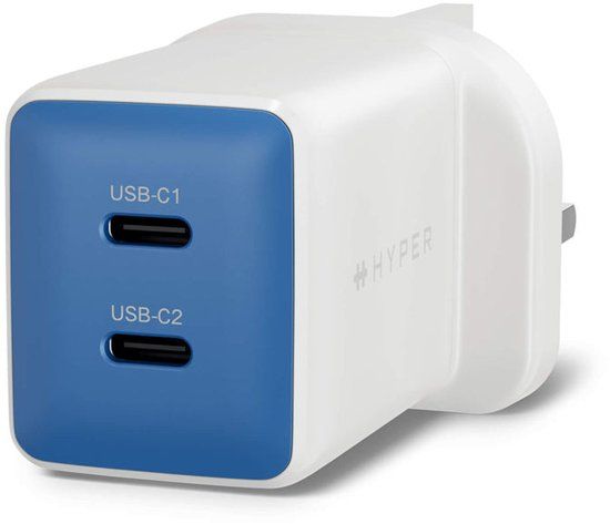 Targus HyperJuice Flex 45W GaN Laptop, Smartphone, Headset, Draagbare game console Wit, Blauw AC Binnen