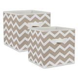 DII Chevron Inklapbare Bin, Polyester, Steen, Kleine Set, 11x11x11 Kubus