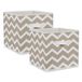 DII Chevron Inklapbare Bin, Polyester, Steen, Kleine Set, 11x11x11 Kubus