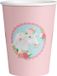 PD-Party Papieren Bekers Paarden Roze 8 Stuks Blauw