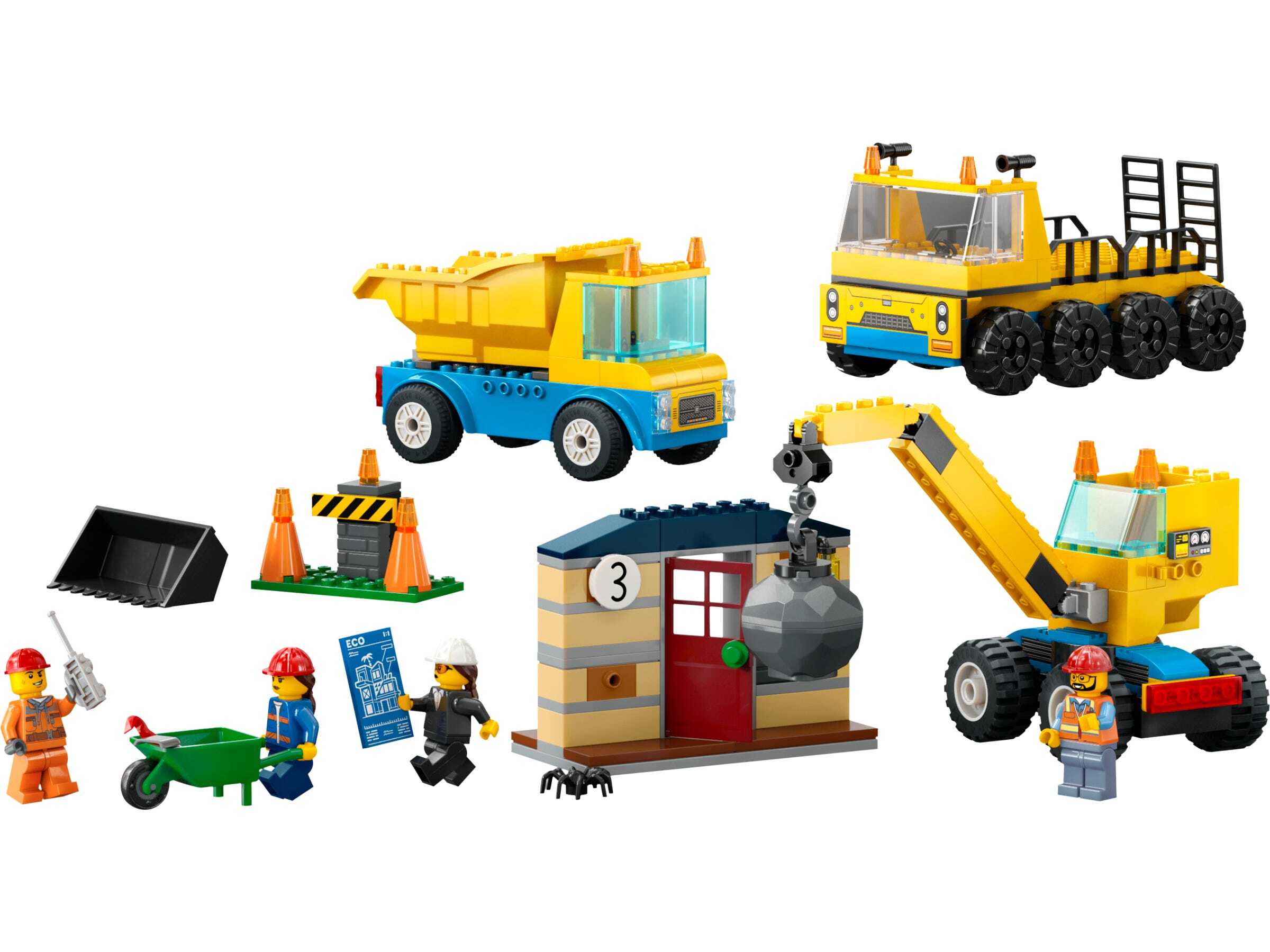 lego Kiepwagen, bouwtruck en sloopkraan