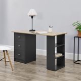 en.casa Bureau Lemberg met 3 lades 120x49x72 cm donkergrijs hout