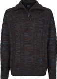 Babista Heren Trui - Blauw - 56/58 - Regular Fit - Half-Zip - Opstaande Kraag - Gemeleerd - Wol/Acryl