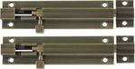 AMIG Schuifslot/Plaatgrendel - 2x - Messing - Brons - Antiek Look