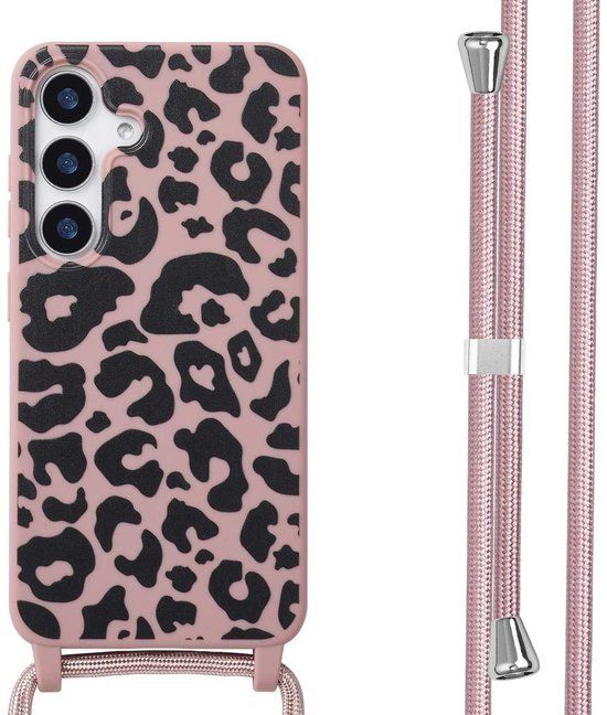 imoshion Hoesje - Geschikt voor Samsung Galaxy S25 - Siliconen design hoesje met koord - Animal Pink
