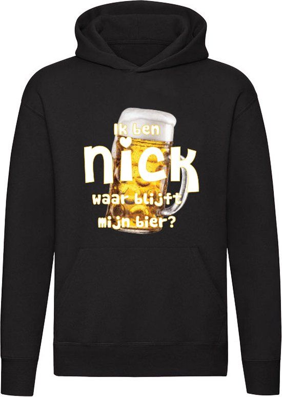 Sol's Ik ben Nick, waar blijft mijn bier Hoodie - Zwart - Unisex - S