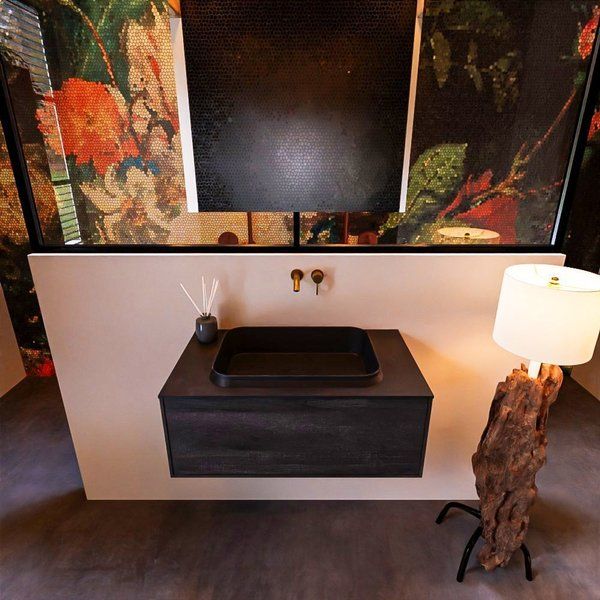 Mondiaz ERIN 80cm badmeubelset Dark brown met 1 lade - ERIN11327